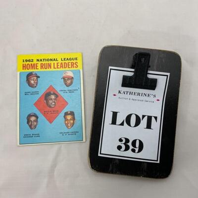 -39- 1962 National League | TOPPS 1963 Card #3 | Aaron | Banks 