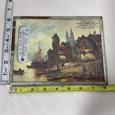 -76- 1938 Gustav Sieber Fur Co | Milwaukee WI | ADVERTISING | THERMOMETER | CALENDAR