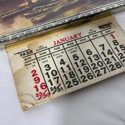 -76- 1938 Gustav Sieber Fur Co | Milwaukee WI | ADVERTISING | THERMOMETER | CALENDAR