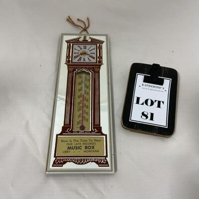 -81- VINTAGE | Mirrored Advertising Thermometer | Libby, Montana