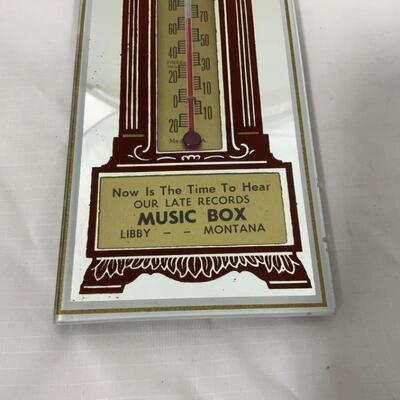 -81- VINTAGE | Mirrored Advertising Thermometer | Libby, Montana