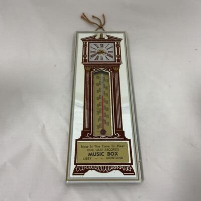 -81- VINTAGE | Mirrored Advertising Thermometer | Libby, Montana