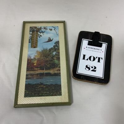 -82- VINTAGE | Unbranded Framed Wildlife Thermometer