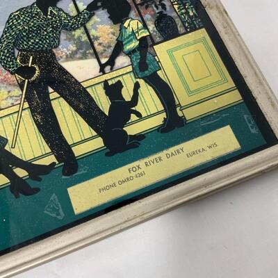 -84- VINTAGE | Advertising Calendar Thermometer | 1955 | Silhouette