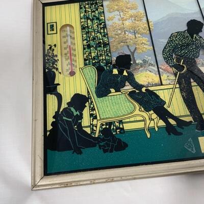 -84- VINTAGE | Advertising Calendar Thermometer | 1955 | Silhouette