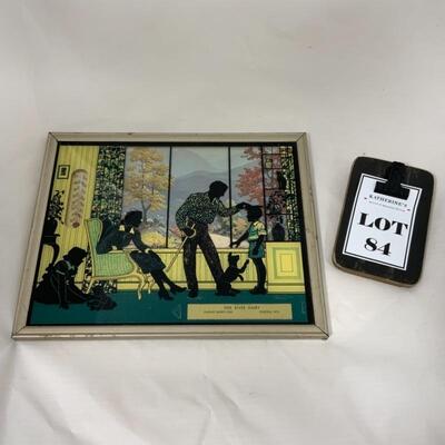 -84- VINTAGE | Advertising Calendar Thermometer | 1955 | Silhouette