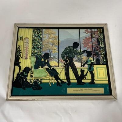 -84- VINTAGE | Advertising Calendar Thermometer | 1955 | Silhouette