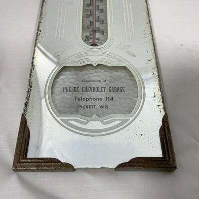 -89- VINTAGE | Roeske Chevrolet Garage | Pickett, WI | Thermometer