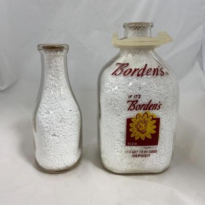 -90- VINTAGE | Milk Bottles | Bordenâ€™s | G E Schalow - Green Lake WI