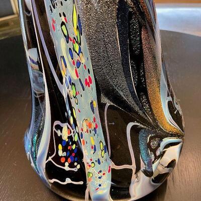Monumental Rollin Karg signed Studio Art Glass sculpture