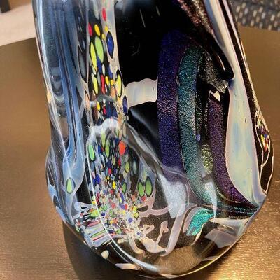 Monumental Rollin Karg signed Studio Art Glass sculpture