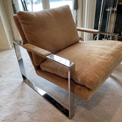 Pair 1970s Milo Baughman Thayer Coggin Lounge Chairs - pristine