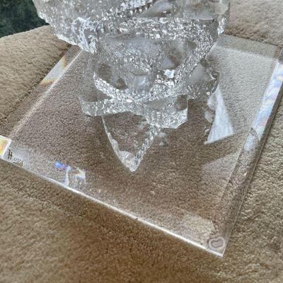MCM Haziza lucite sculptural pedestal table like stacked ice