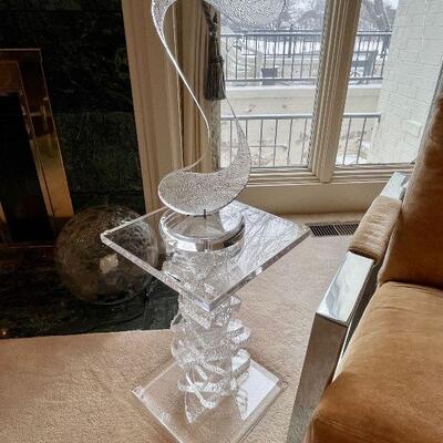 Mid Century Modern Abstract lucite sculpture signed Edel