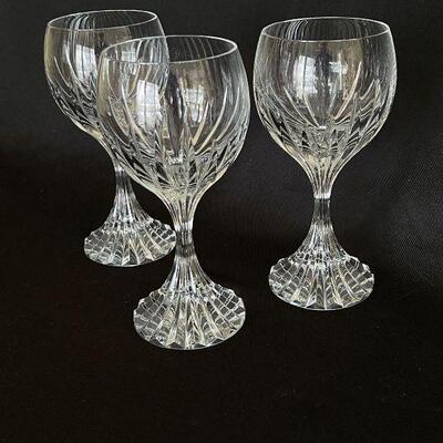  Baccarat crystal set of 3 tall Water / Wine Goblets Massena style