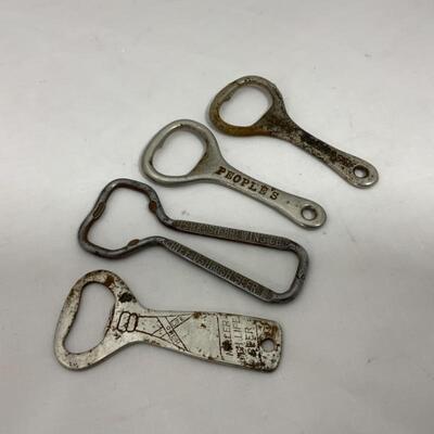 -91- 4 Bottle Openers | Chief Oshkosh | Peopleâ€™s | Miller High Life
