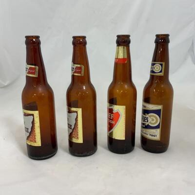 -94- VINTAGE | Four Beer Bottles | Chief Oshkosh | Peopleâ€™s