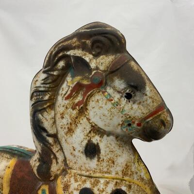 -116- VINTAGE | 1950s | Tin MOBO Horse Toy | RARE 19â€ Tall