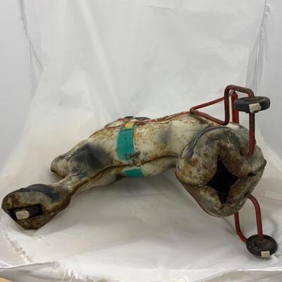 -116- VINTAGE | 1950s | Tin MOBO Horse Toy | RARE 19â€ Tall