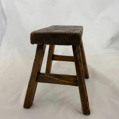 -121- Primitive Style Small Rectangular Stool | 8.5â€ tall