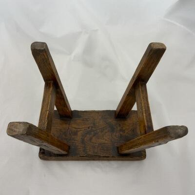 -121- Primitive Style Small Rectangular Stool | 8.5â€ tall
