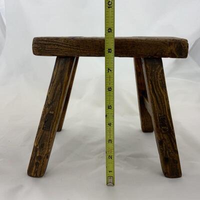 -121- Primitive Style Small Rectangular Stool | 8.5â€ tall