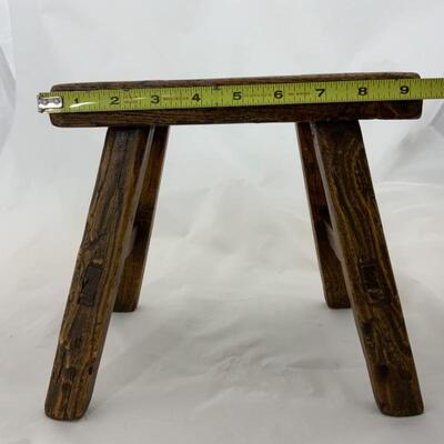 -121- Primitive Style Small Rectangular Stool | 8.5â€ tall