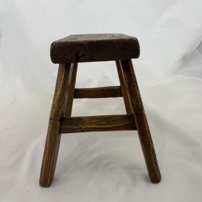 -121- Primitive Style Small Rectangular Stool | 8.5â€ tall