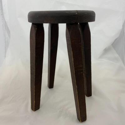 -123- Primitive Style Round Stool | 13.75â€ tall