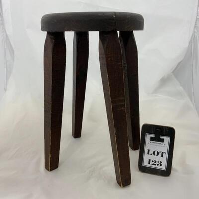 -123- Primitive Style Round Stool | 13.75â€ tall