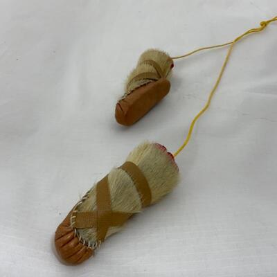 -124- Native Alaskan Hand-Made Mukluk Wall Decor | Leather | Fur