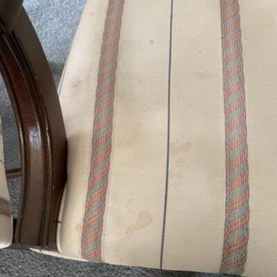 108 Pair of Upholstered Martha Washington Arm Chairs