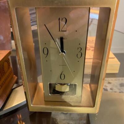 111 Vintage Seiko Brass plated Clock 