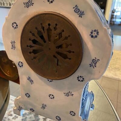 113 Antique Royal Bonn Blue and White Delft Clock 