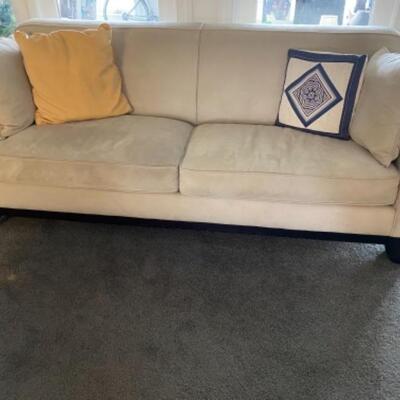 117 Pottery Barn Micro Suede Sofa 