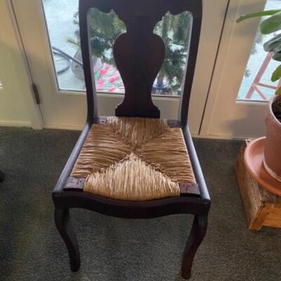 119 Antique Empire Mahogany Rush Seat Chair 
