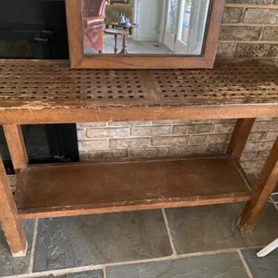 129 Mid Century Console Table with Matching Mirror 