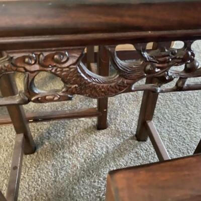 130 Set of 3 Asian Style Nesting Tables 