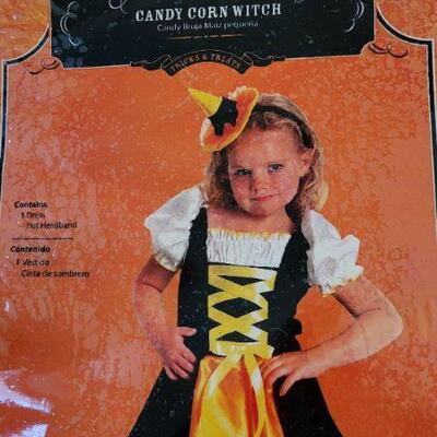Lot 23: New Children's Size 4-6X CANDY CORN WITCH Costume