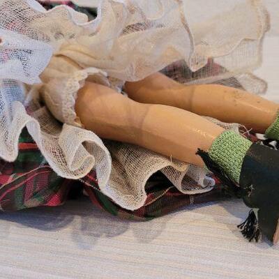 Lot 25: Vintage Wood Doll w/ Original Outfit