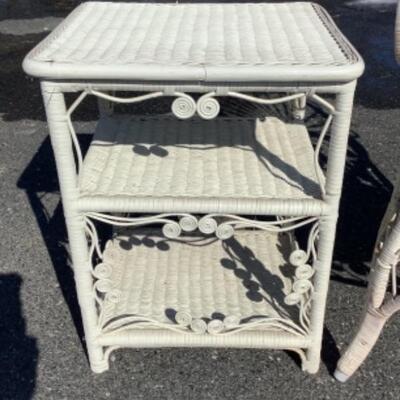 240 Victorian Style Wicker Armchair with Two Stands 