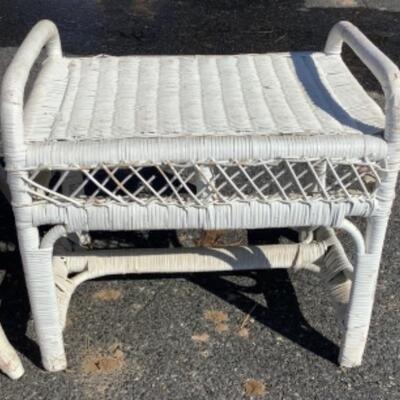 240 Victorian Style Wicker Armchair with Two Stands 