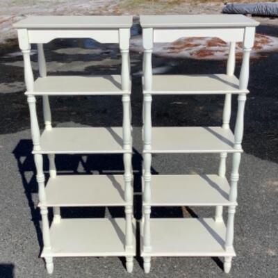 242 Pair of White Wooden Shelves 