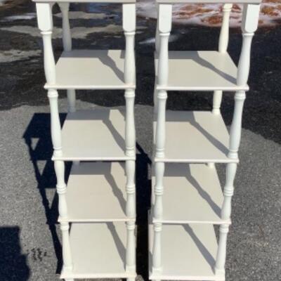 242 Pair of White Wooden Shelves 