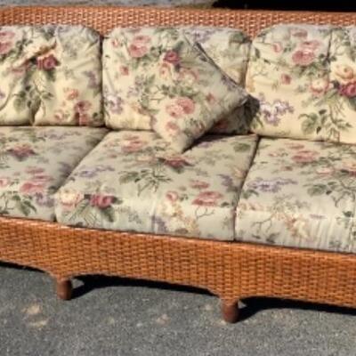 246 Designer Wicker by Tribor Wicker  Rattan Sofa 