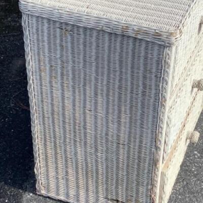 250 White Wicker Six Drawer Dresser  