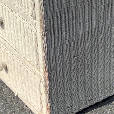 250 White Wicker Six Drawer Dresser  