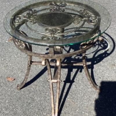 254 Iron Glass Top Table 