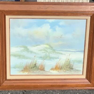 266 Original Oil on canvas of Sand Dunes by C. Melton 