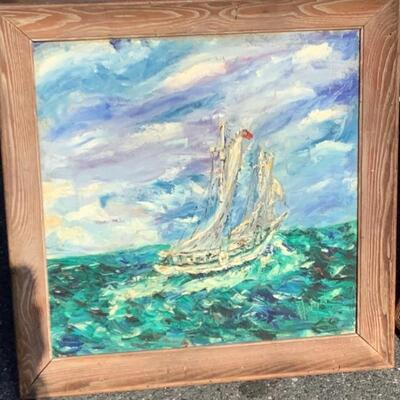 267 Original Oil of Sailboat 